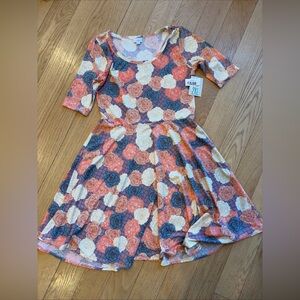 NWT LuLaRoe Nicole Dress Womens 2XL Pastel  Floral Fit and Flare Casual C12